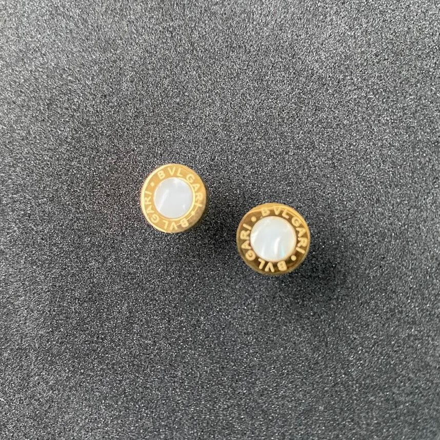 TB White Earrings