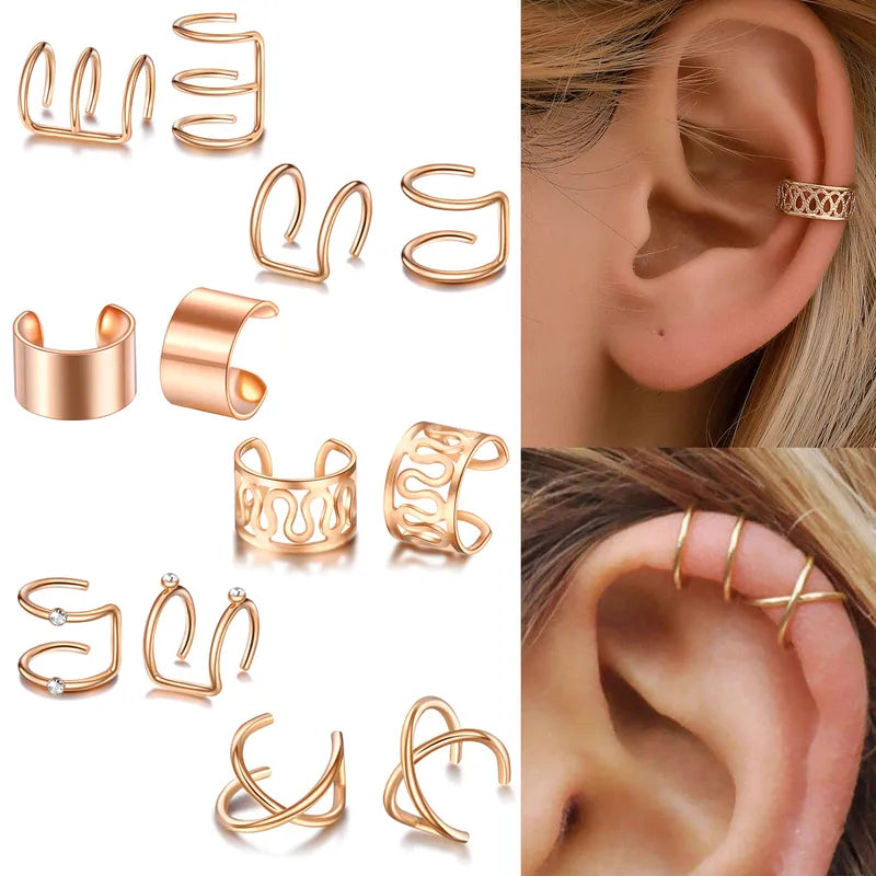 Ethnic Border Earring Cuffs