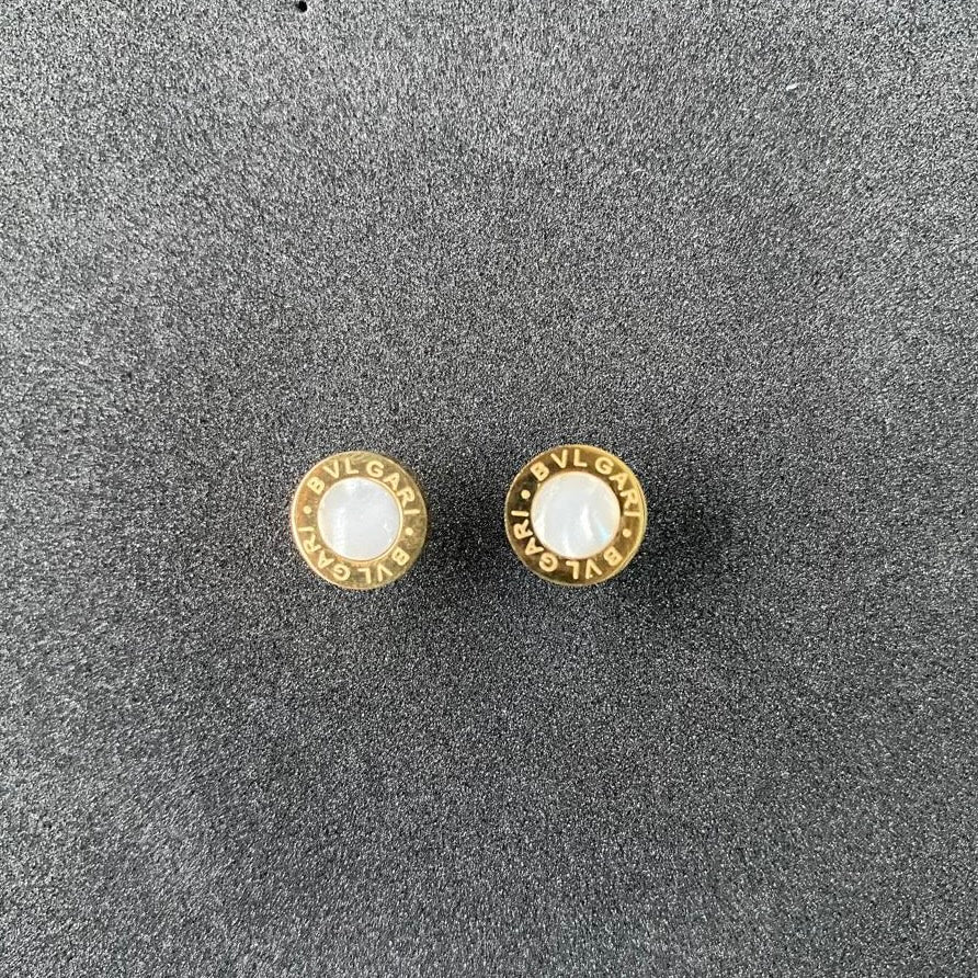 TB White Earrings