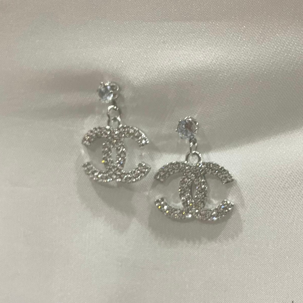 CC White Earrings