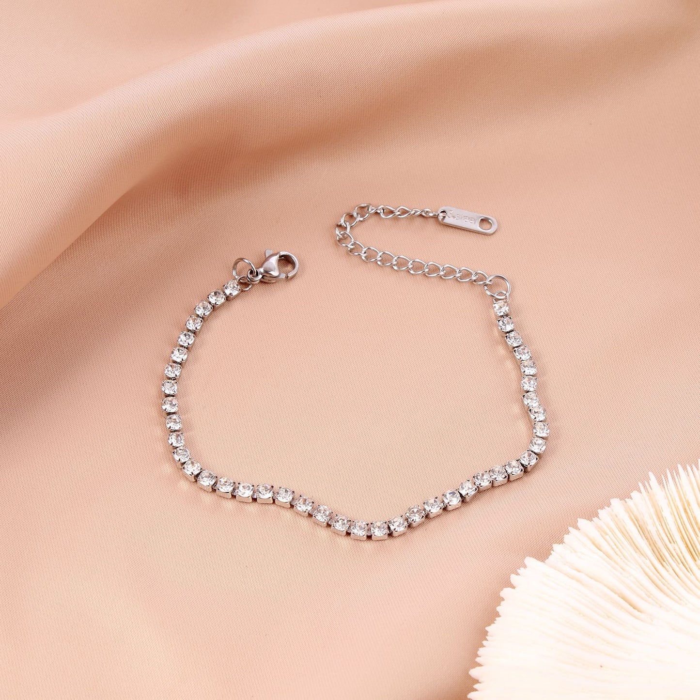 Tennis White Stone White Bracelet