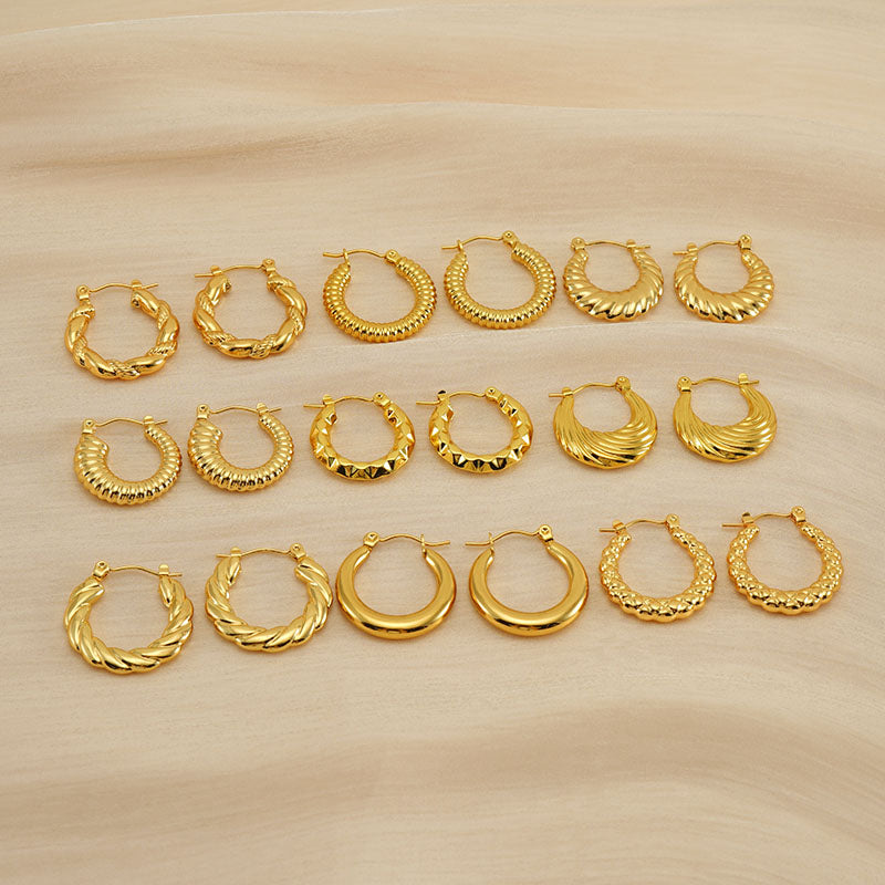 Abstract Hoop Earring