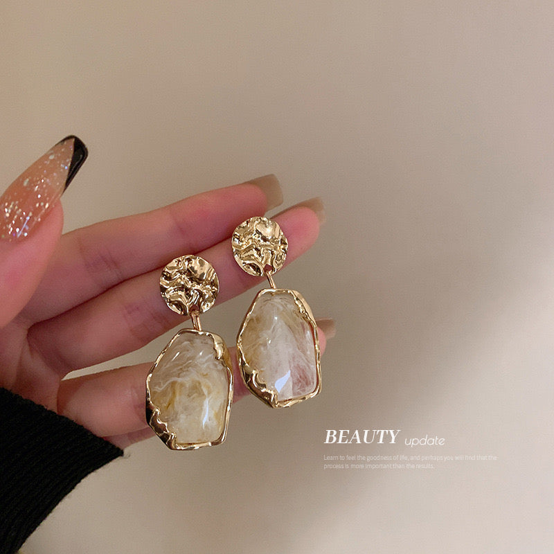 White Hanging Earring