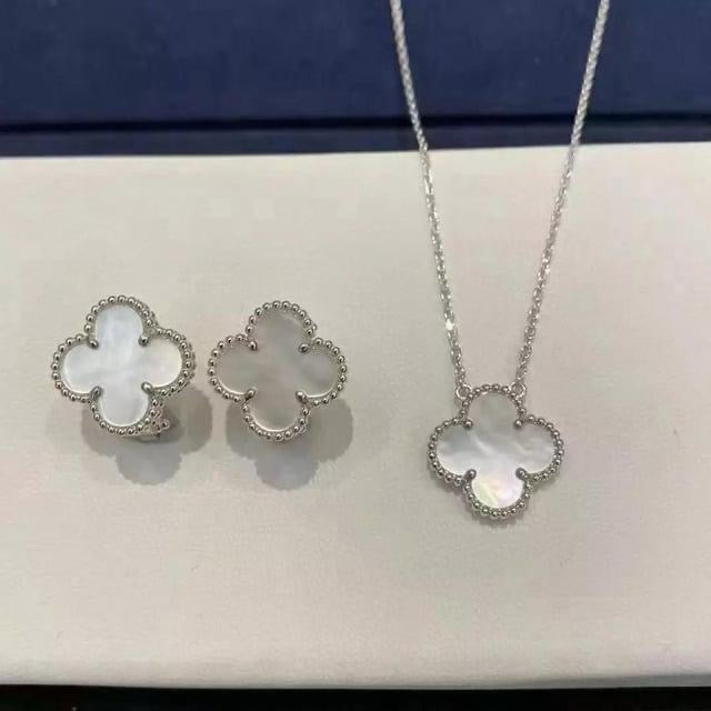 Silver Four Leaf Clover Set