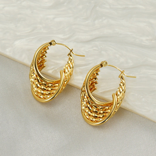 Textured Hoop Earring