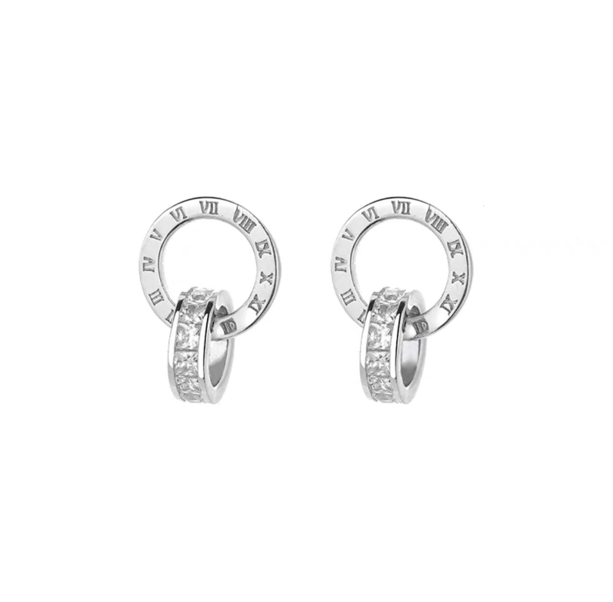 Roman White Earring