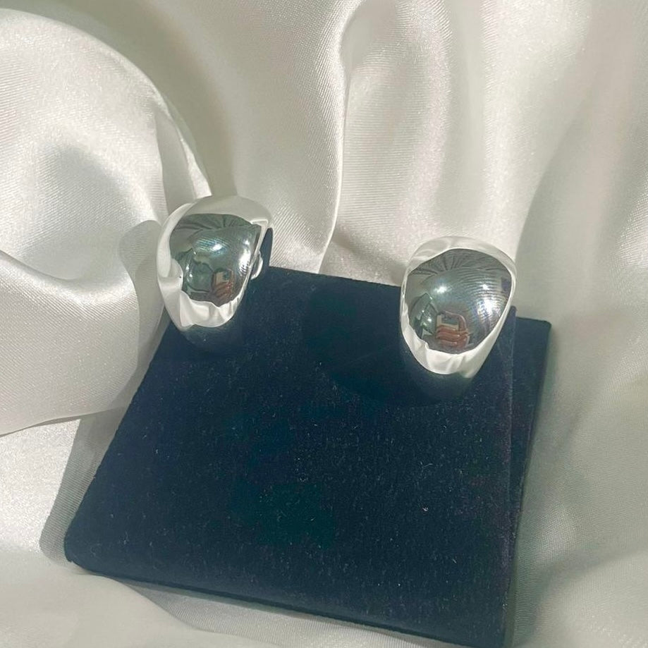 White Dome Earrings