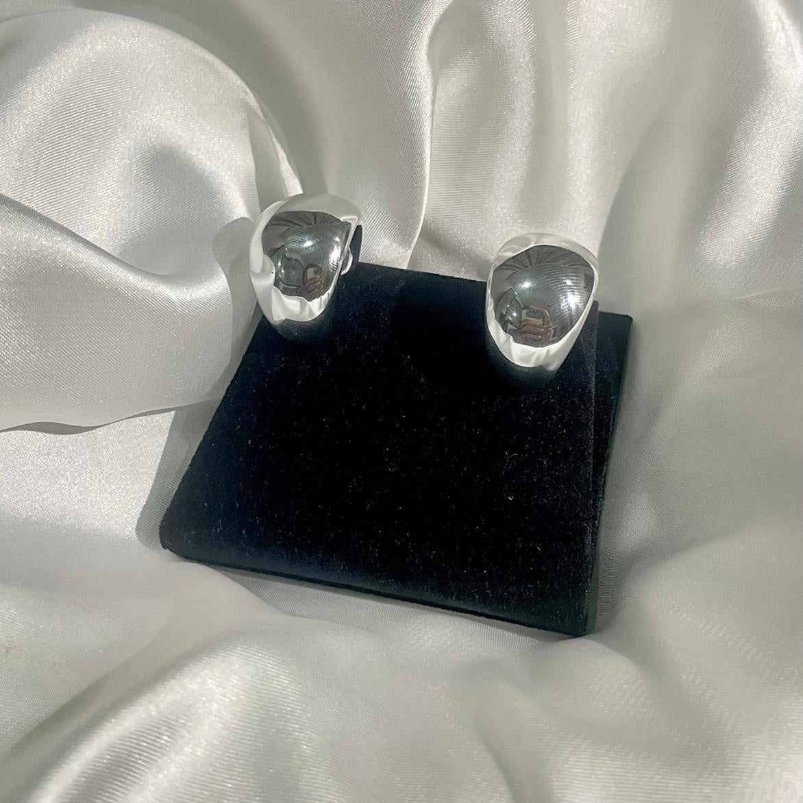 White Dome Earrings
