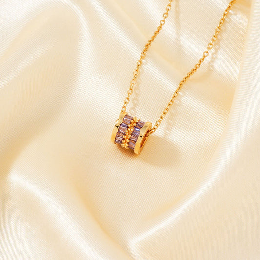 Lilac Drum Necklace