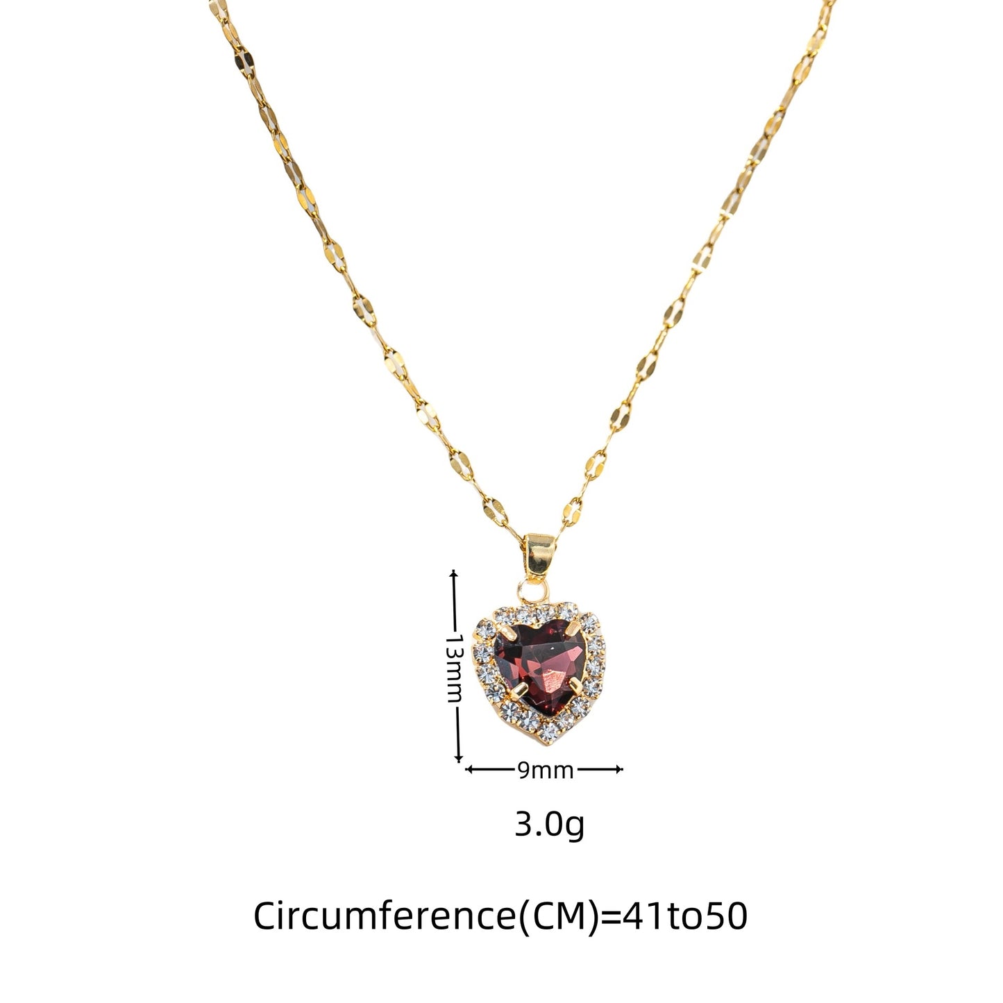Month Based Heart Shape Zircon Necklace