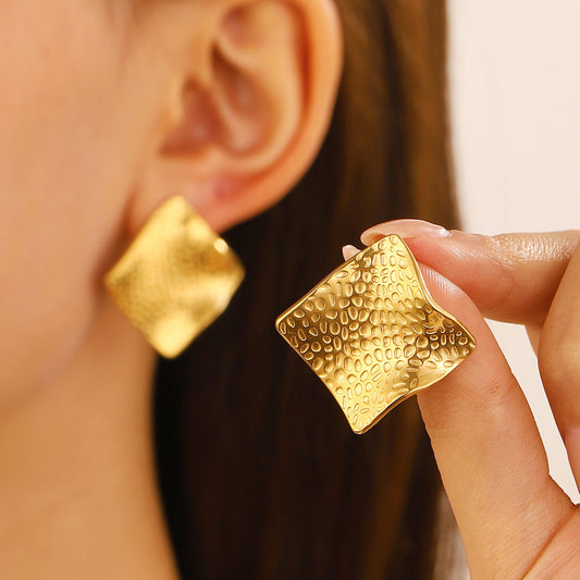 Chucky Ancient Square Texture Earring