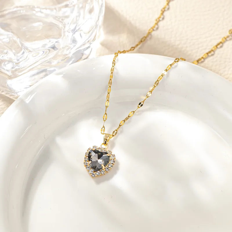 Month Based Heart Shape Zircon Necklace